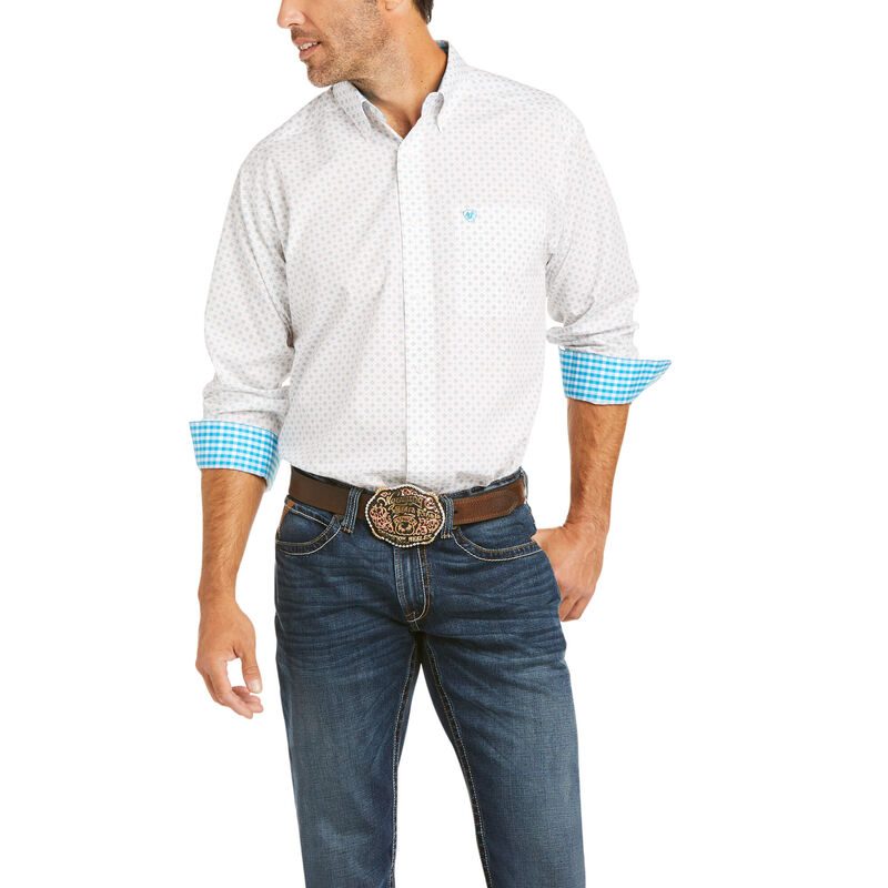 Ariat Hemden Herren - Wrinkle Free Gary Classic Fit Weiß ( ELWDP-5013 )